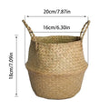 Wicker Basket Toy Organizer Folding Rattan Seagrass Storage Basket Laundry Woven Basket Plant Flower Pot For Home Garden